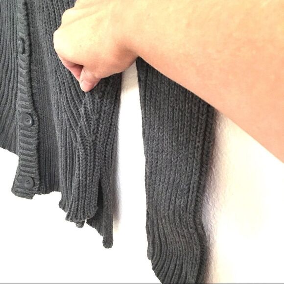 Caslon dark gray button front cardigan MP - Picture 5 of 8